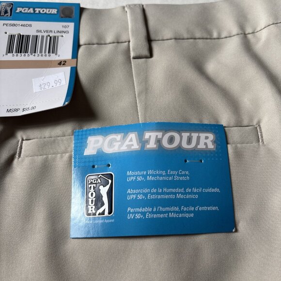 PGA tour shorts Beige Size 42 NWT UPF 50 - Picture 3 of 8
